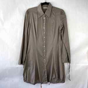 Astuces French Design Button Front Dress Brown Long Sleeve Womens Size 1